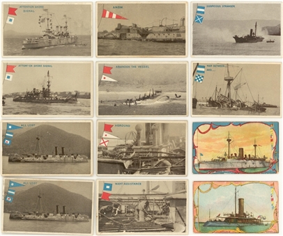 1898-1902 T40 Hoffman House "Battleships and Signal Flags" and T41 Le Roy "Battleships" Collection (12)